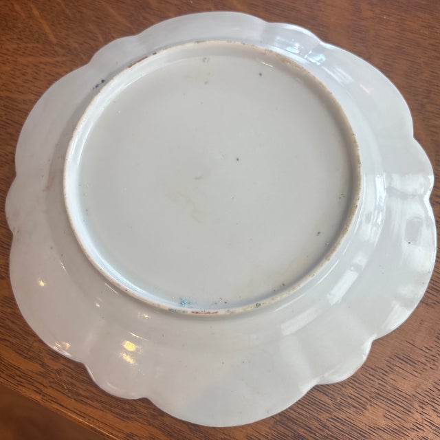 Asian Style Antique Rose Medallion Scalloped Plate For Sale - Image 4 of 4