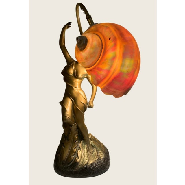 Art Nouveau Lady Nautilus Shell Lamp Circa 1900 For Sale In Philadelphia - Image 6 of 12