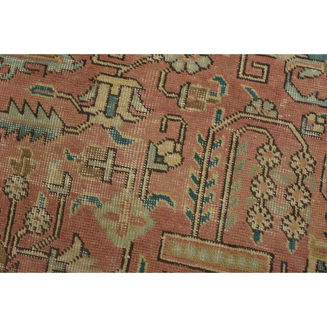 1980s Tabriz Rug 9’8” X 12’8” Pink Wool Vintage Distressed Hand-Knotted Carpet For Sale - Image 5 of 15