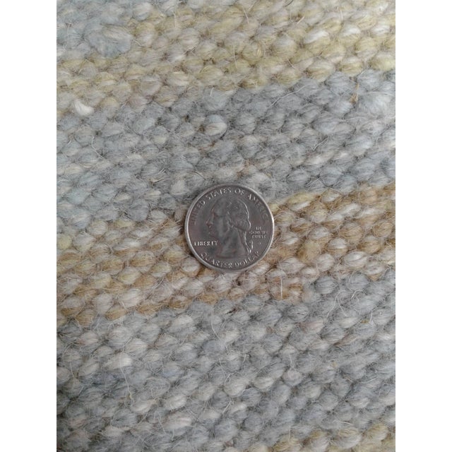 Modern Scandinavian Style Handmade Wool Rug in Beige With Geometric Pattern For Sale - Image 4 of 6