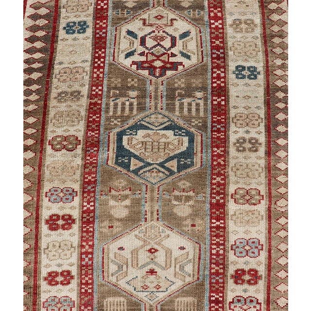 Tribal Persian Hand Knotted Antique Serab Runner in Tribal Design With Medallions 3'0 X 8'10 For Sale - Image 3 of 12