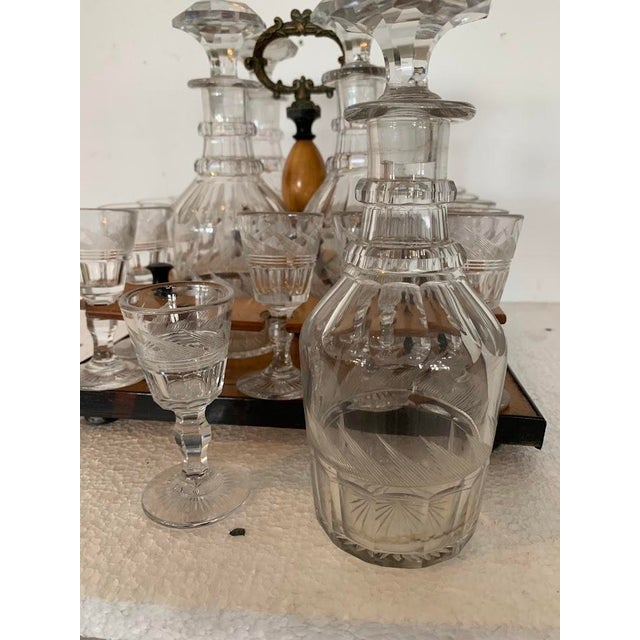 Charles X Style Liquor Cabinet in Lemonwood Veneer, 1800s, Set of 19 For Sale - Image 4 of 13