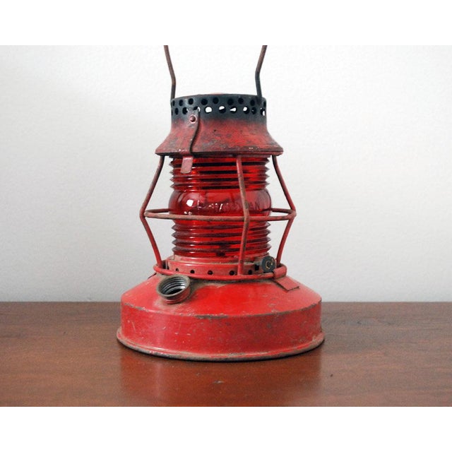1940s Rustic Red Kerosene Lantern Chairish