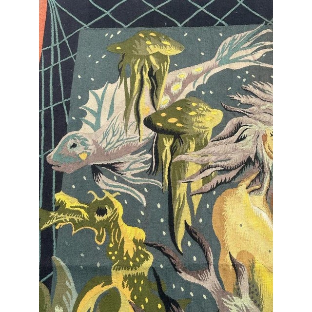 The Sunken Nave Tapestry from Aubusson, 1930s For Sale - Image 9 of 18