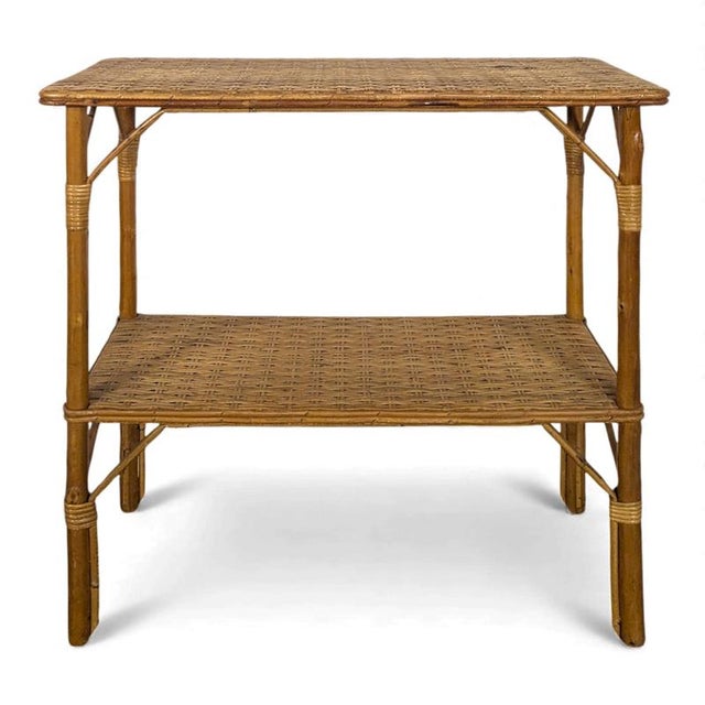 Vintage Console in Bamboo For Sale - Image 5 of 5