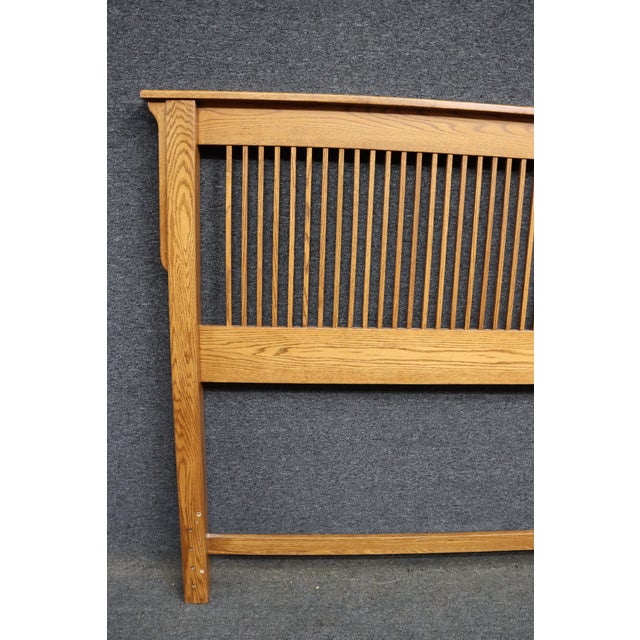 Contemporary Mission Oak Queen Headboard For Sale In Philadelphia - Image 6 of 8