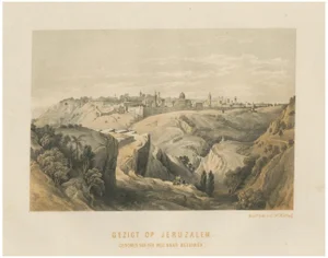 After David Roberts, Jerusalem View from the Road to Bethany, 1862, Print