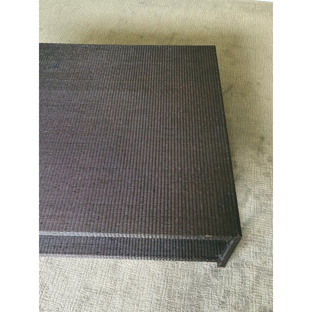 McGuire Woven Rattan Square Coffee Table For Sale In Charlotte - Image 6 of 10