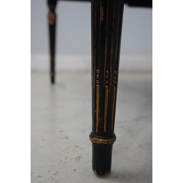 Karges Furniture Karges Louis XVI Walnut & Black Coffee Table For Sale - Image 4 of 12