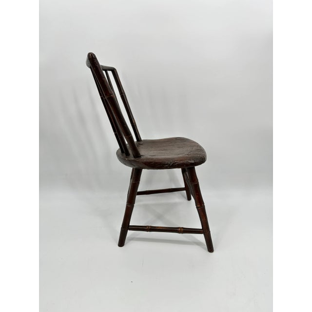 Wood 18th Century Primitive American Child's Windsor Chair For Sale - Image 7 of 12