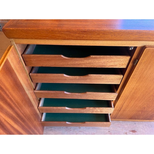 1970s 1970s Skovby Modern Danish Teak Sideboard or Bar Cart For Sale - Image 5 of 9