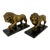 Pair of 1960s Lion Bookends on Faux Marble Bases For Sale