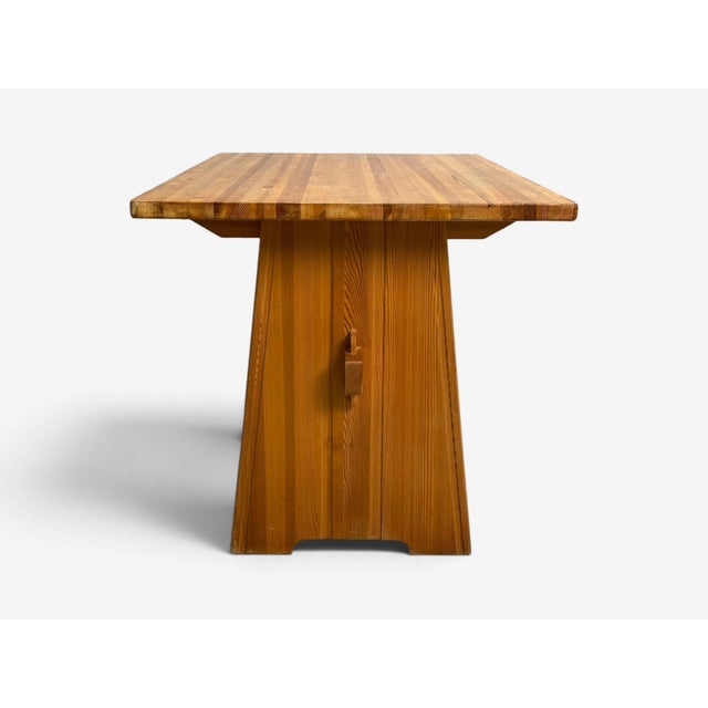 Brown Göran Malmvall, Dining Table, Pine, Sweden, 1970s For Sale - Image 8 of 9