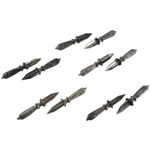 Silver Finish Cast Metal Corn Cob Holders Set of Ten
