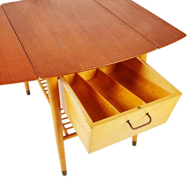 Teak Drop Leaf Wine Table For Sale In Fayetteville, AR - Image 6 of 8