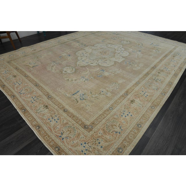 1970s Vintage Persian Handmade Wool Cotton Orange Brown Area Rug For Sale In San Francisco - Image 6 of 11