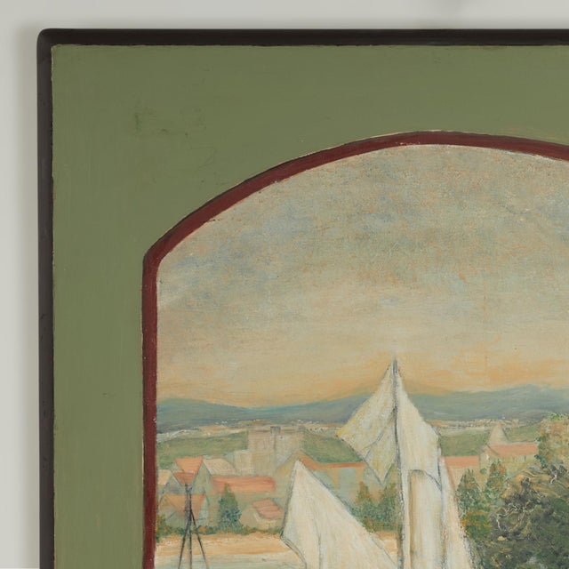 Traditional Pair of Italian Painted Panels With Sailboats For Sale - Image 3 of 18
