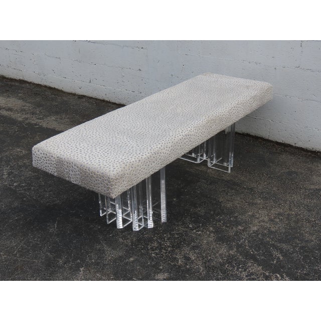 Mid Century Modern Long Lucite End of the Bed Dining Table Bench 6374 For Sale - Image 18 of 18