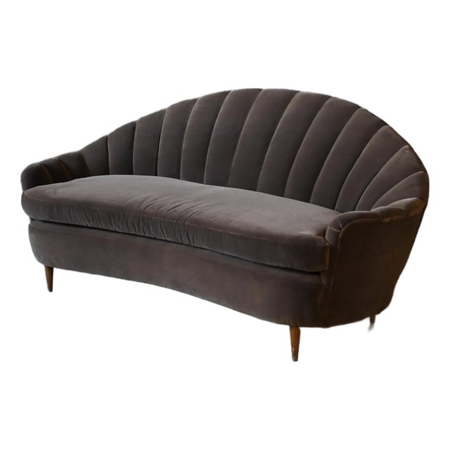 Italian Mid Century Modern Shell Sofa For Sale