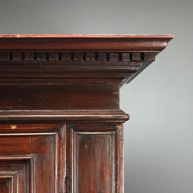 Baroque Style Wardrobe in Walnut-Stained Beech For Sale - Image 5 of 13