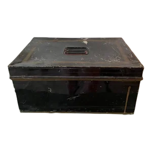 Vintage Black Metal Document Box