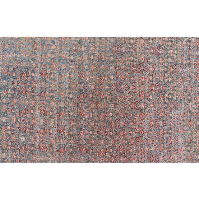 Hand-Knotted Antique Persian Long Gallery Senneh in Wool With All-Over Design For Sale - Image 14 of 16