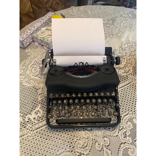 1930s Pre-War Remington Rand Quiet Model 1 Typewriter, Working, Original Case For Sale - Image 10 of 11