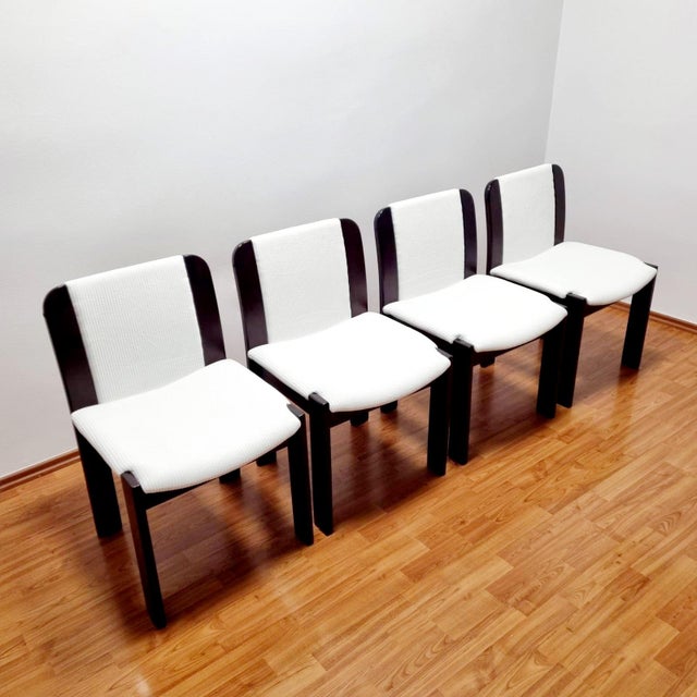 Postmodern Italian Wood and Velvet Dining Chairs, Italy, 1980s, Set of 4 For Sale - Image 10 of 10