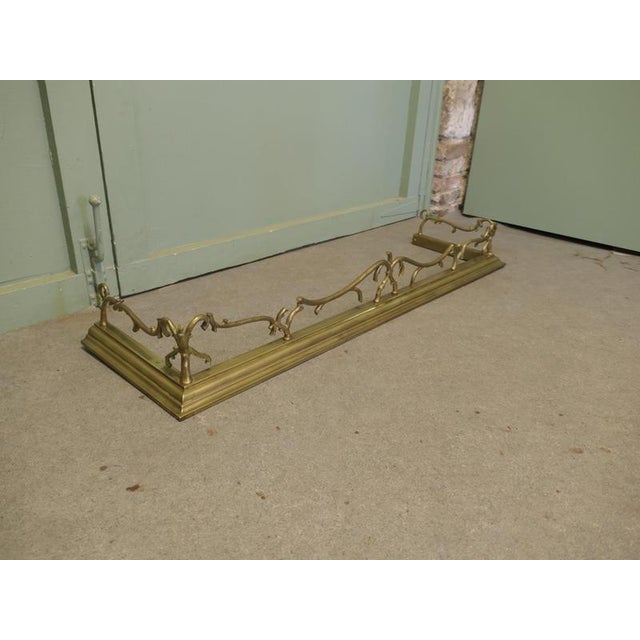 Victorian Art Nouveau Brass Fender For Sale - Image 5 of 7