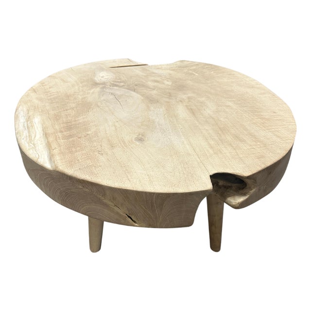 Andrianna Shamaris Mid Century Style Organic Teak Wood Coffee Table For Sale