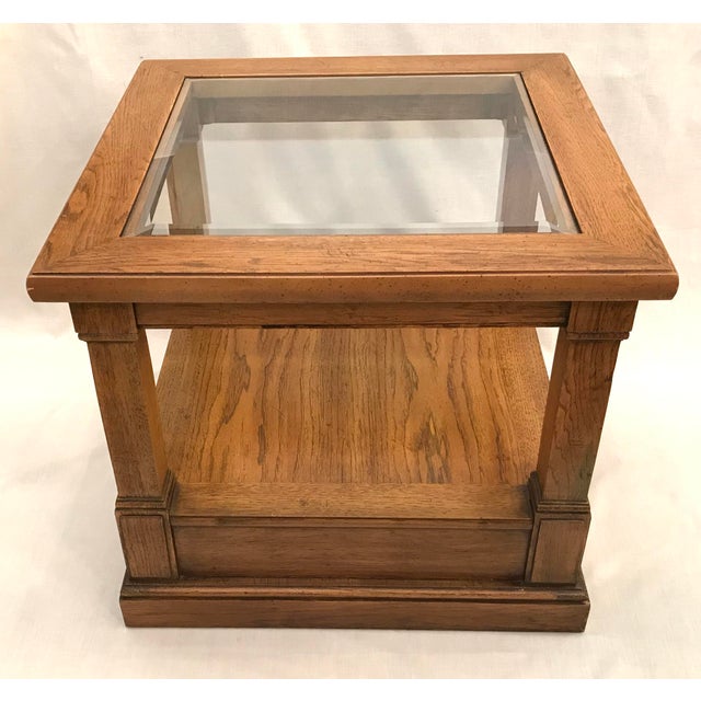 Midcentury Thomasville End Table With Glass Top Chairish