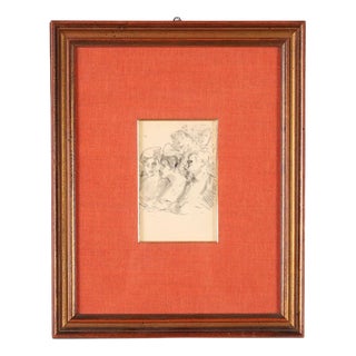 Pompeo Mariani, Genre Scene, Mixed Media on Paper, Framed For Sale