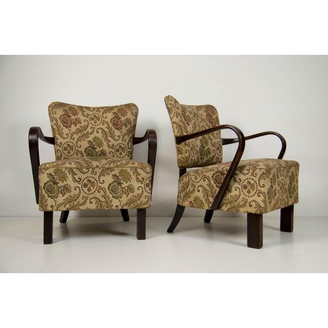 Art Deco H-237 Armchairs attributed to Jindřich Halabala, Czech Republic, 1930s, Set of 2 For Sale - Image 3 of 13