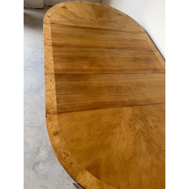 Mid Century Modern Burl Wood Expandable Dining Table For Sale - Image 10 of 18