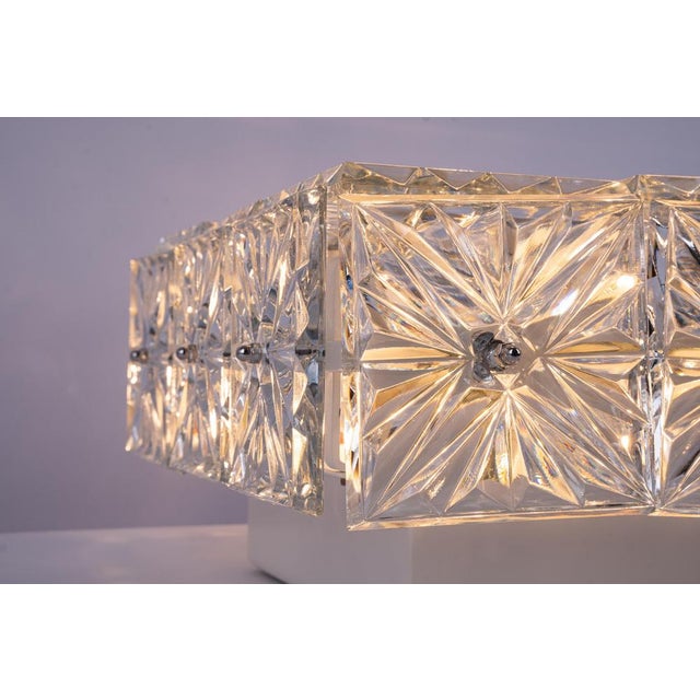 Large Faceted Crystal Flush Mount, Germany, 1960s For Sale - Image 10 of 15