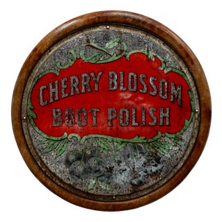 Cherry Blossom Boot Polish Advertising Sign, 1910s For Sale