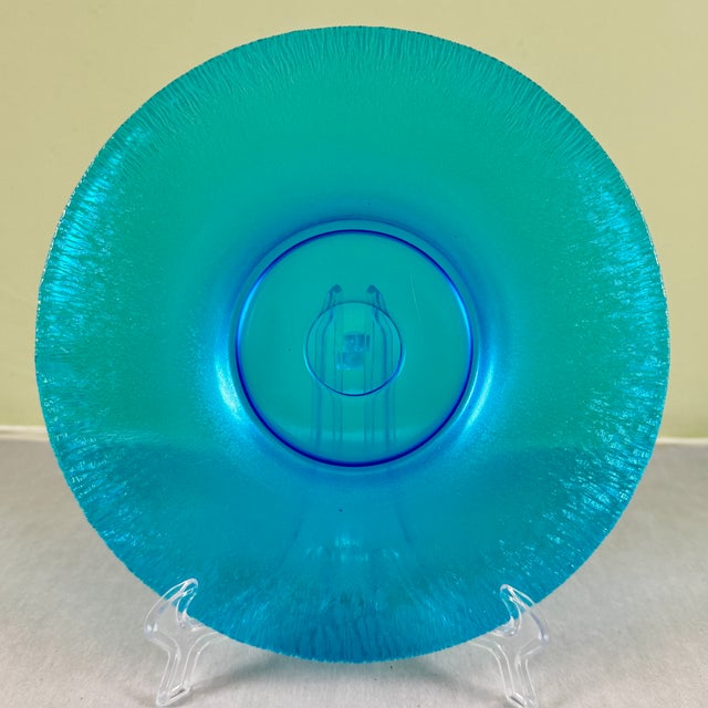 Art Deco 1920s Fenton Celeste Blue Stretch Glass Plates, Set of 12 For Sale - Image 3 of 18