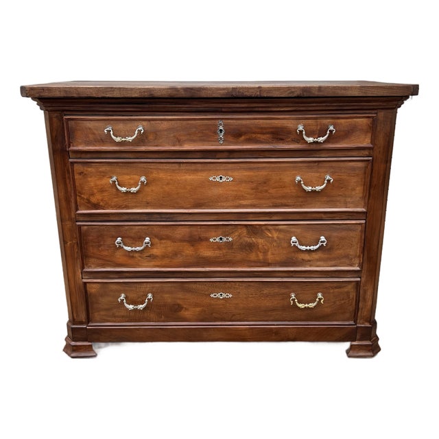 French 19th Century Louis Philippe Walnut Chest of Drawers For Sale