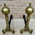 18th American Chippendale Style Brass Cannonball Andiron Firedog with Log Stops For Sale - Image 16 of 18