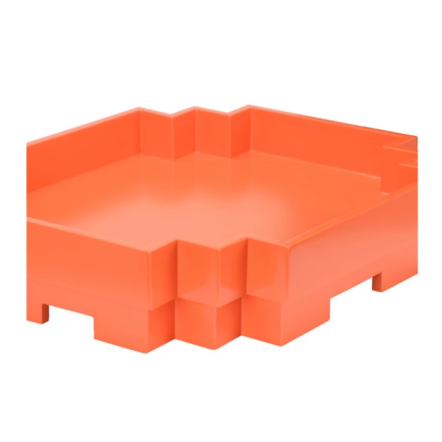 Wildwood Japandi Tray in Orange For Sale - Image 4 of 4