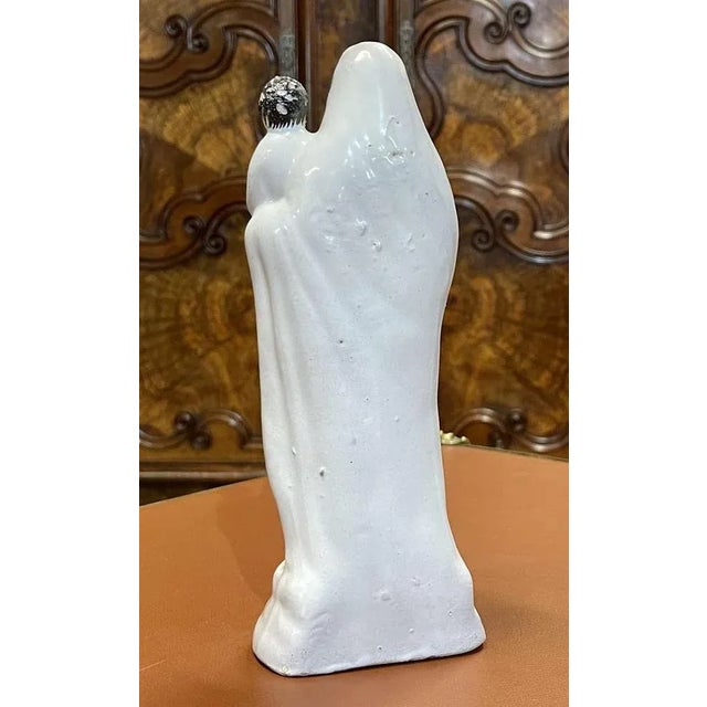 Ceramic White Earthenware Saint Mary Figure, 1900s For Sale - Image 7 of 10
