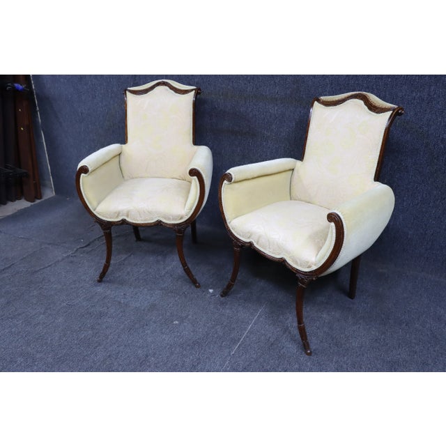 Chinese Chinese Chippendale Style Fireside Chairs-Pair For Sale - Image 3 of 12