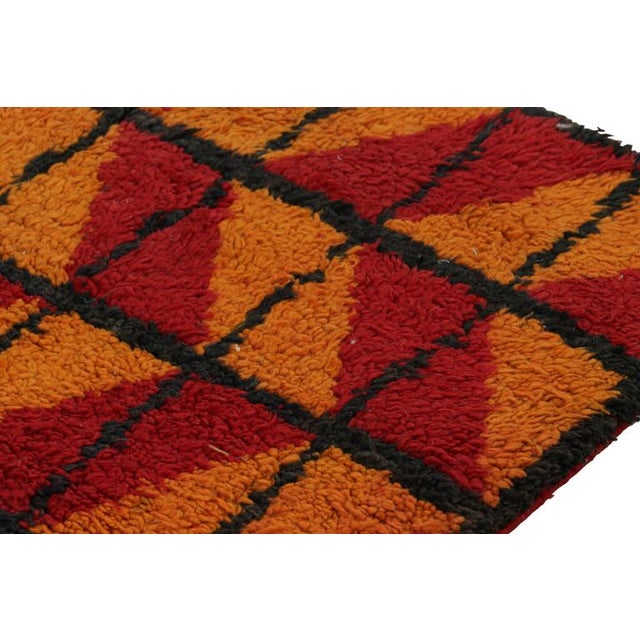 Rug & Kilim Vintage Moroccan Runner With Gold and Pink Geometric Patterns, From Rug & Kilim For Sale - Image 4 of 7
