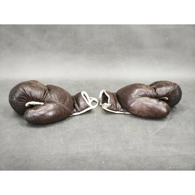 Leather Boxing Gloves and Punching Ball, Czechoslovakia, 1940s, Set of 3 For Sale - Image 4 of 10
