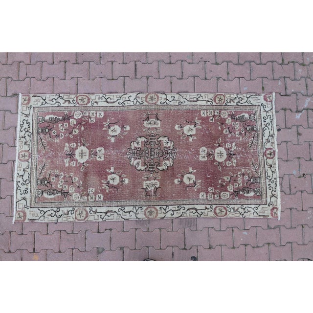 1970s Vintage Turkish Floral Design Oushak Rug For Sale - Image 4 of 13