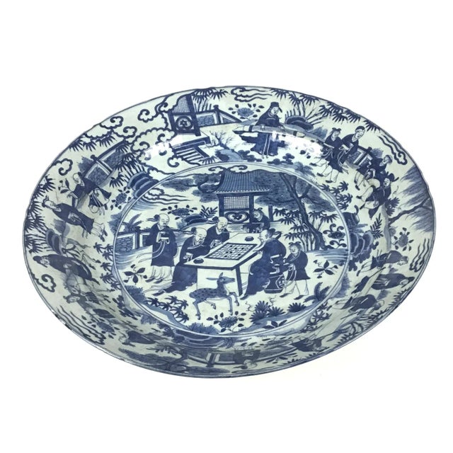 Mid 1800's Chinese Antique Porcelain Charger For Sale - Image 4 of 13