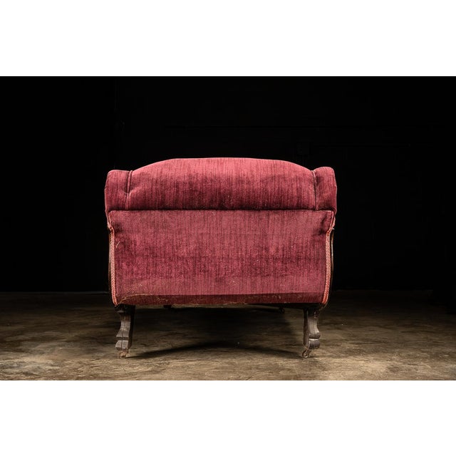 Antique Quarter Sawn Oak Chaise Lounge For Sale In Chicago - Image 6 of 9