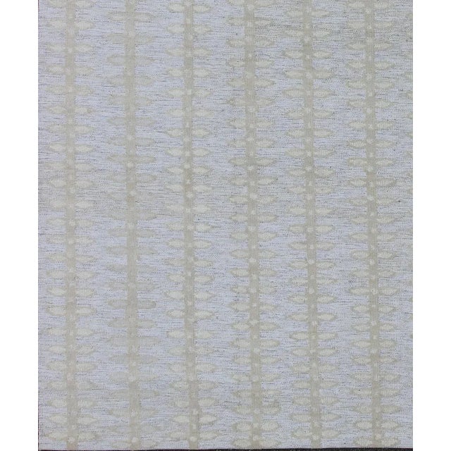 Large Modern Scandinavian or Swedish Flat Weave Rug with Butterfly Design. This Scandinavian flat-weave rug, patterned...