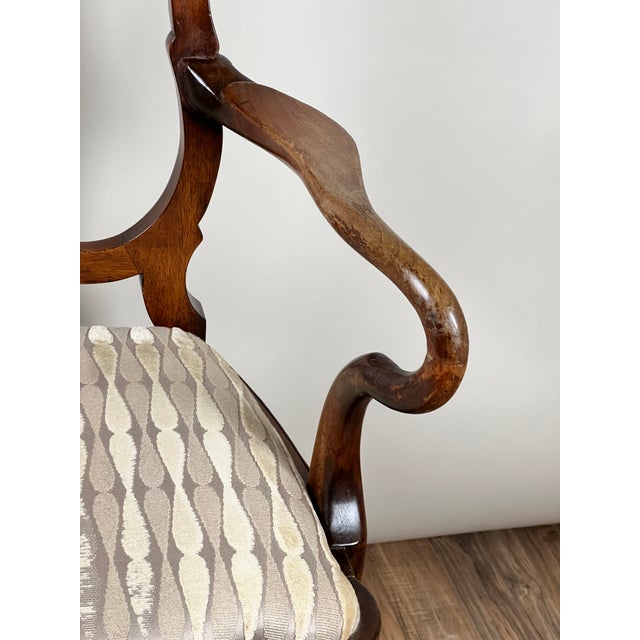 Antique George III Mahogany Open Arm Chair C. Late 18th Century For Sale - Image 4 of 10