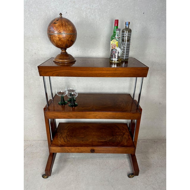 Brown Art Deco Besway Table in Burl Wood, 1930s For Sale - Image 8 of 18